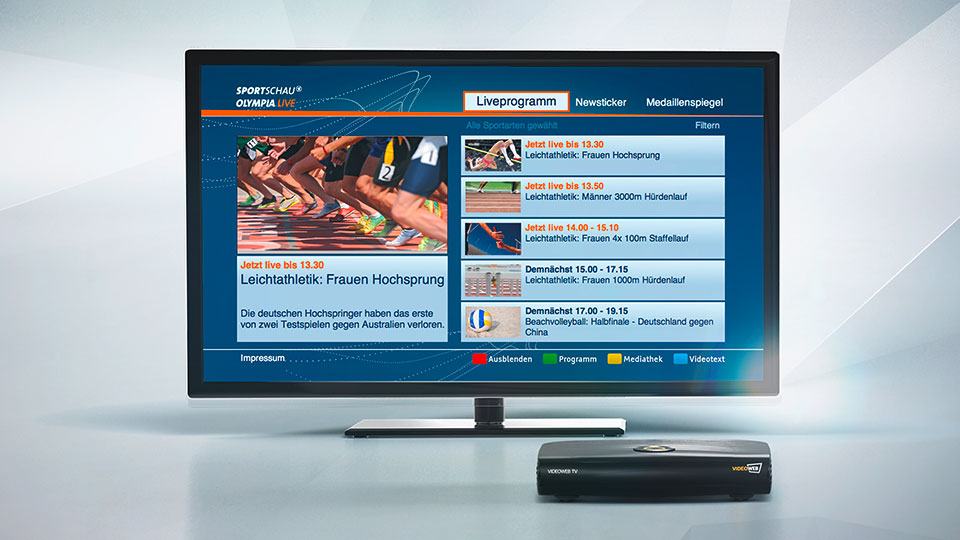 Videoweb TV empfängt auch Livestreams von den Olympischen Spielen. (Bild: Hersteller)