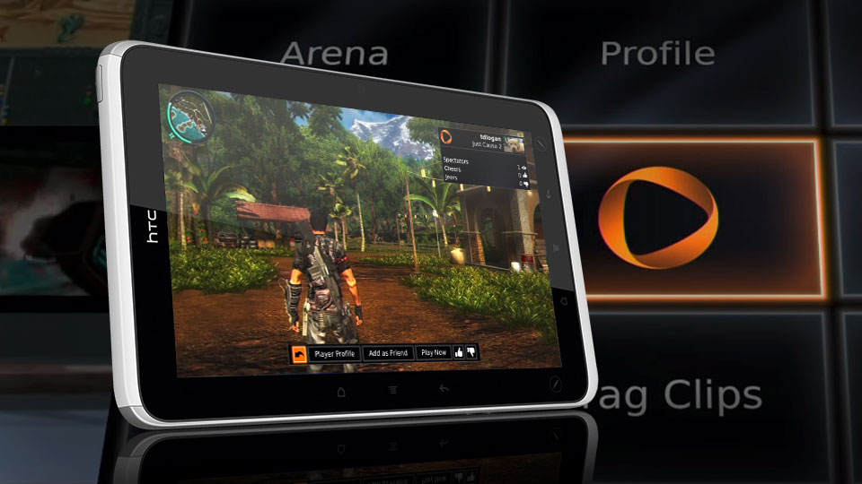 HTC Flyer: Das Tablet bietet einen Zugang zum Spiele-Dienst OnLive. (Bild: Hersteller)
