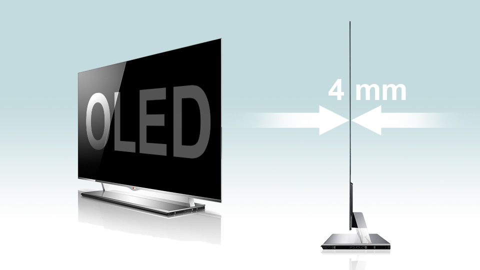 Der OLED-Fernseher 55EM960V von LG soll an der dünnsten Stelle nur vier Millimeter dünn sein. (Bild: Hersteller)