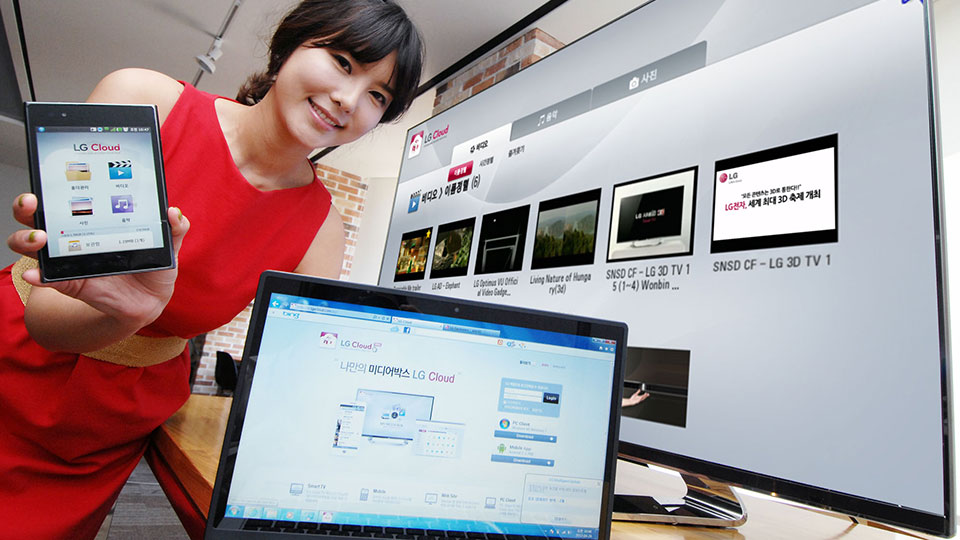 Medieninhalte auf dem Smartphone, PC und Smart-TV: Die LG Cloud soll's möglich machen. (Bild: LG Electronics)