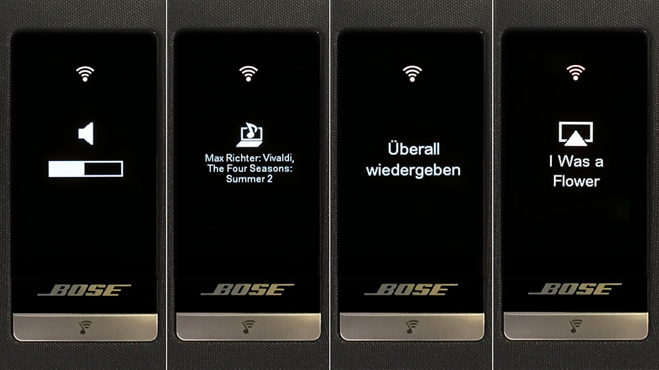 Das Display der SoundTouch-Lautsprecher zeigt auch lange Songtitel ohne Laufschrift an.