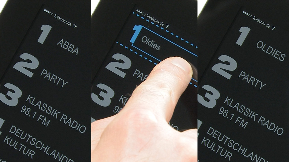 Titel, Album oder Playliste auf ein Preset schieben und schon ist es programmiert.