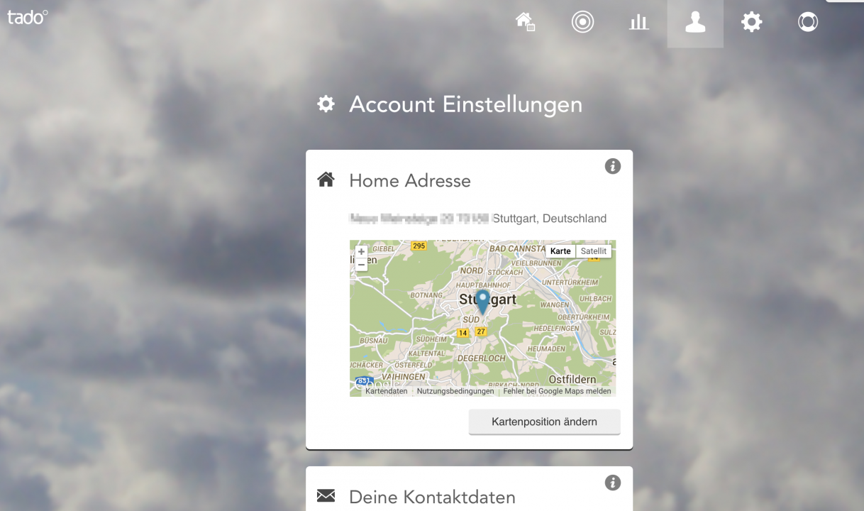 Als Erstes wird der eigene Standort des Tad-System auf der Karte markiert.