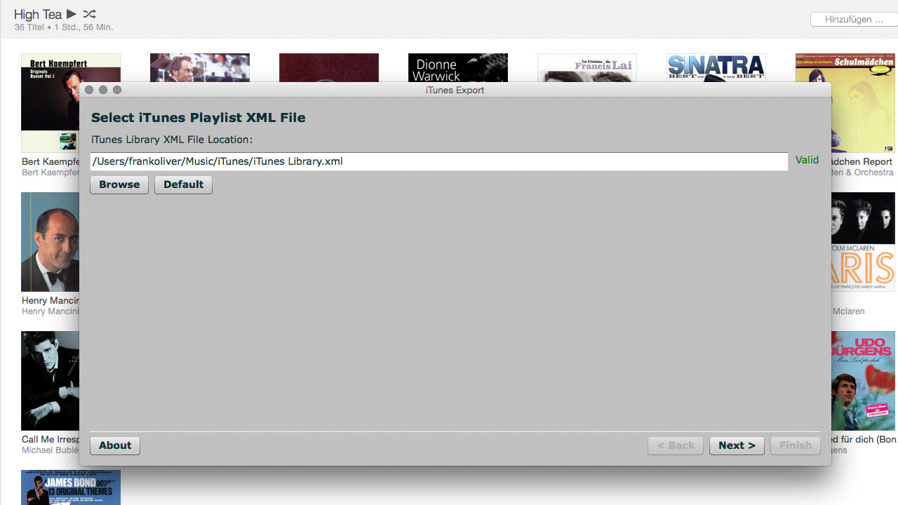 Schritt 1: Bibliotheksdatei von iTunes auf der Festplatte auswählen.