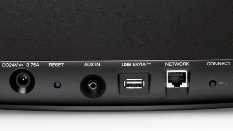 Alle Heos-Player haben einen Aux-Eingang für externe Tonquellen und eine USB-Buchse.
