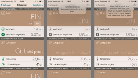 Die Verbindung über HomeKit von unterwegs aus funktioniert nicht immer zuverlässig.