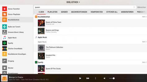 Sie Suche in der Sonos-App funktioniert über Musikquellen hinweg. ©digitalzimmer