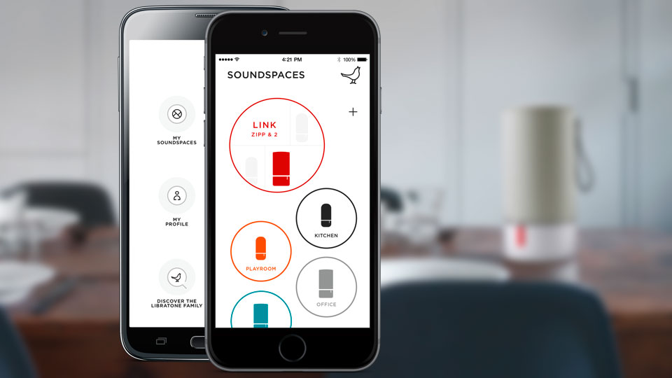 Die App zum Multiroom-System SoundSpace steuert bis zu 16 Funkboxen. Bild: Libratone