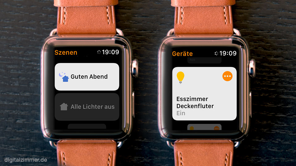 Die Home-App von Apple sieht auf der Watch ähnlich aus wie am iPhone oder iPad.