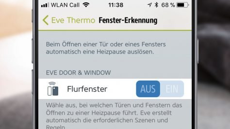 Automatische Fenster-Erkennung: Der Eve-Sensor meldet die Öffnung an den Thermostat. ©digitalzimmer