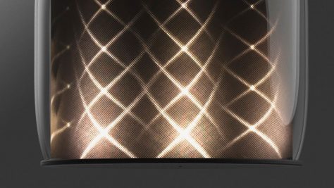 LEDs im Innern erzeugen Lichtmuster auf einem gewellten Textilgewebe. Bild: Vanory