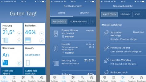 Elegant und funktional: die Smartphone-App zum Home Pilot. ©digitalzimmer