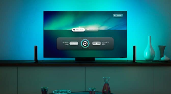 Samsung-TV mit Hue Sync-App auf dem Bildschirm