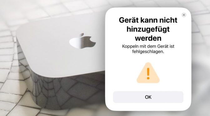 Apple TV mit Screenshot der Fehlermeldung