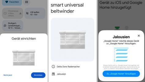 Screenshots aus der App Google Home